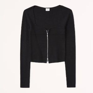 Abercrombie Zip-Up Notch-Neck Slim Top